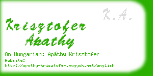 krisztofer apathy business card